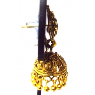 Golden Oxidized Earrings Jhumka Jhumki Jewelry Bollywood Drop Dangle Long EA178